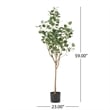 Benjara Zylo Faux Tree Eucolites Plant- 59 Inch- Green Polyester