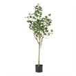 Benjara Zylo Faux Tree Eucolites Plant- 59 Inch- Green Polyester