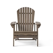 Benjara Libo Outdoor Recliner Adirondack Chair- Slatted Gray Acacia Wood