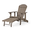 Benjara Libo Outdoor Recliner Adirondack Chair- Slatted Gray Acacia Wood