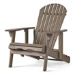 Benjara Libo Outdoor Recliner Adirondack Chair- Slatted Gray Acacia Wood