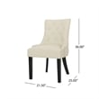 Benjara Chen Dining Chair Set of 2- Beige Fabric Upholstered Tufted Backrest