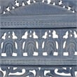 Benjara Jumbo 4 Panel Folding Room Divider Screen- Antique Blue Mango Wood