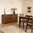 Benjara Tao 6 Drawers Dresser- Mango Wood- Walnut Finish- 60
