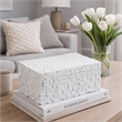 Benjara Lissa Decorative Storage Box- Matte White Textured Resin- 13 Inch