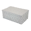 Benjara Lissa Decorative Storage Box- Matte White Textured Resin- 13 Inch