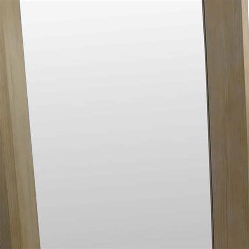 Benjara Cisy Floor Mirror- 75 Inch- Light Oak Brown Wood Rectangular Frame