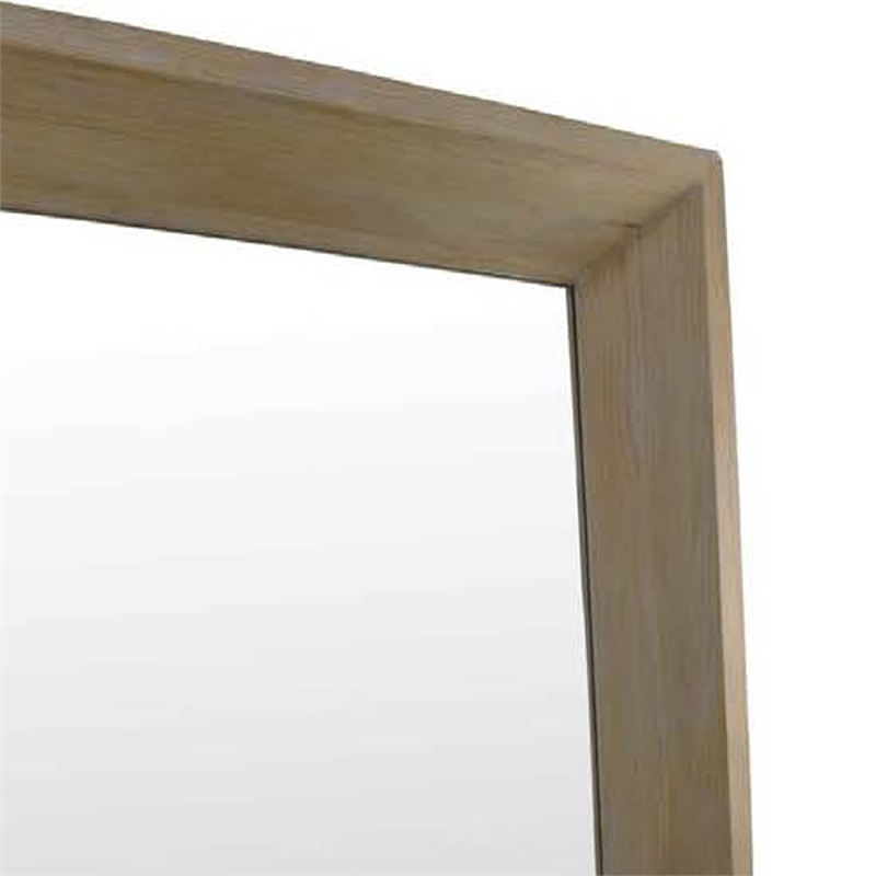 Benjara Cisy Floor Mirror- 75 Inch- Light Oak Brown Wood Rectangular Frame