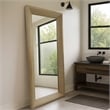 Benjara Cisy Floor Mirror- 75 Inch- Light Oak Brown Wood Rectangular Frame