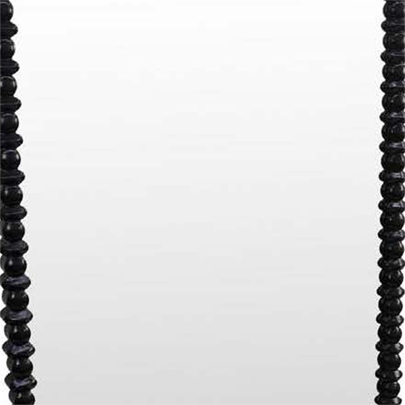 Benjara Perz Floor Mirror- 72 Inch- Rectangular Shaped Black Beaded Wood Frame