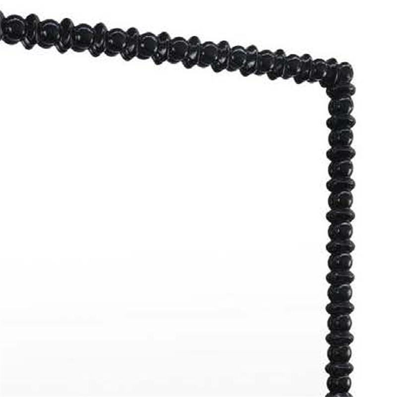 Benjara Perz Floor Mirror- 72 Inch- Rectangular Shaped Black Beaded Wood Frame