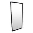 Benjara Perz Floor Mirror- 72 Inch- Rectangular Shaped Black Beaded Wood Frame