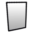 Benjara Perz Wall Mirror- 42 Inch- Square Frame- Black Beaded Wood Frame