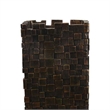 Benjara Accent Vase- Dark Bronze Resin- Prominent Geometric Texture- 20 Inch