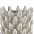 Benjara Joseph Accent Vase with Tiered Flame Accents- Ivory Ceramic 17 Inch