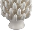 Benjara Joseph Accent Vase with Tiered Flame Accents- Ivory Ceramic 17 Inch