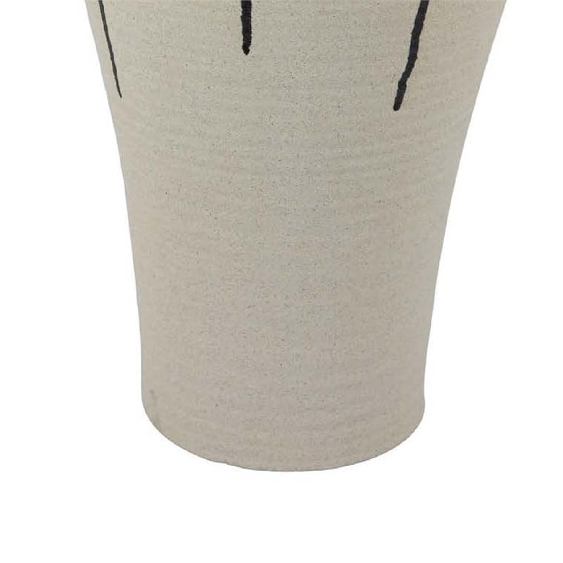 Benjara Caleb Accent Vase with Drip Pattern and Handles- Black Gray Ceramic