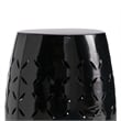 Benjara Lica Patio Side End Table- Barrel Shaped Lace Cut- 12
