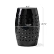 Benjara Lica Patio Side End Table- Barrel Shaped Lace Cut- 12