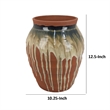 Benjara Hino Decorative Vase- Dripping Paint Texture- 13