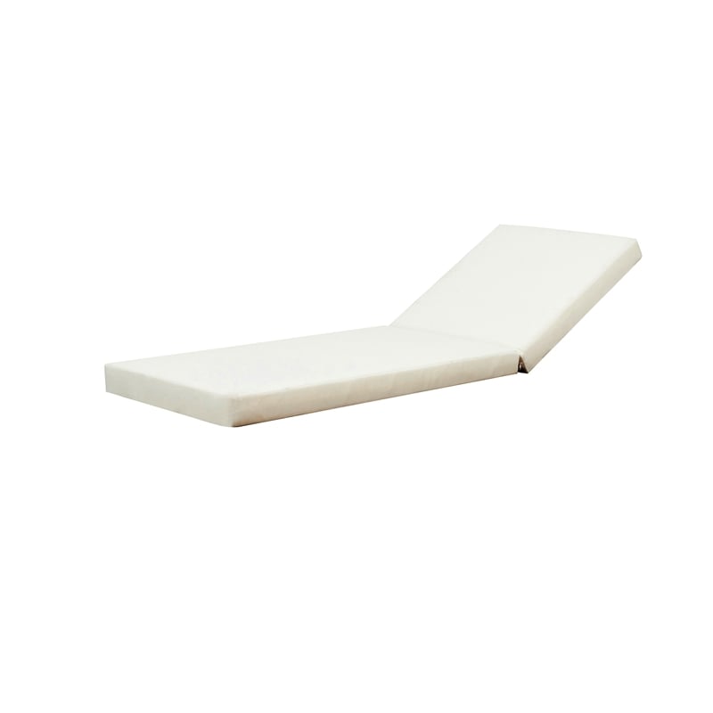 Benjara Chaise Lounger Cushion- 76 Inch- PU Foam- Cream Waterproof Fabric