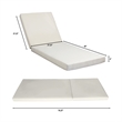 Benjara Chaise Lounger Cushion- 76 Inch- PU Foam- Cream Waterproof Fabric