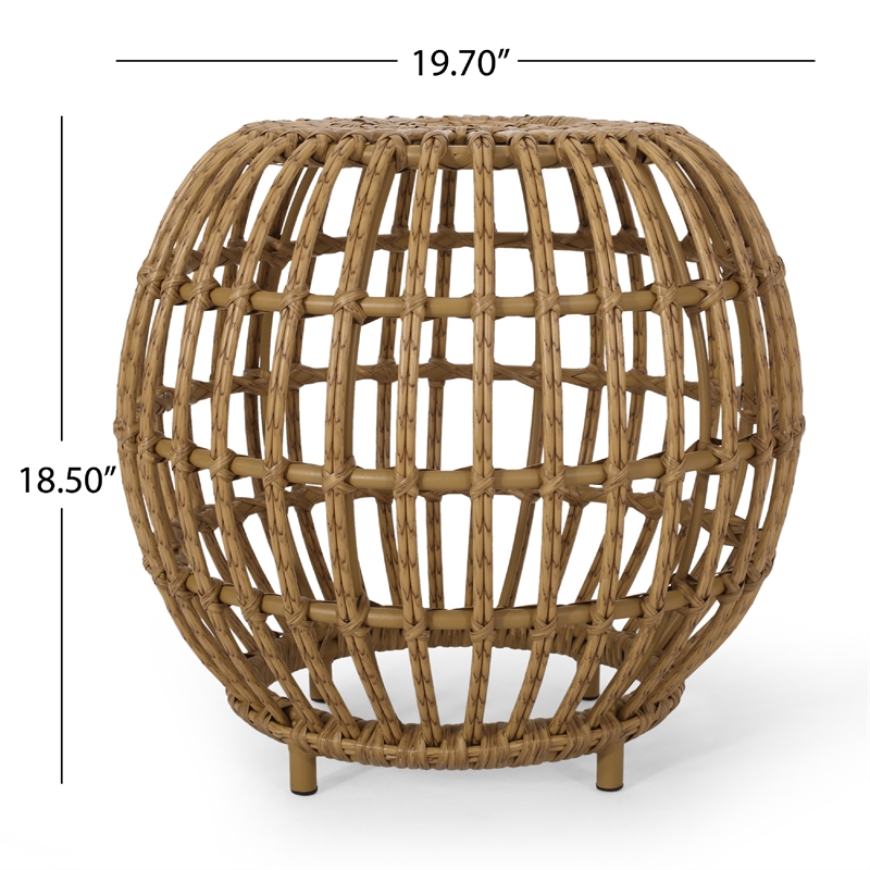 Benjara Outdoor Side Table- Open Design- 20