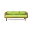 Benjara Clara Outdoor Daybed- Brown Wood Slat Back- 68