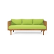 Benjara Clara Outdoor Daybed- Brown Wood Slat Back- 68