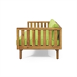 Benjara Clara Outdoor Daybed- Brown Wood Slat Back- 68