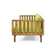 Benjara Clara Outdoor Daybed- Brown Wood Slat Back- 68