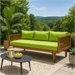 Benjara Clara Outdoor Daybed- Brown Wood Slat Back- 68