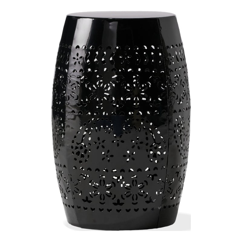 Benjara Glena Outdoor End Table- Intricate Lace Cut Design- 12