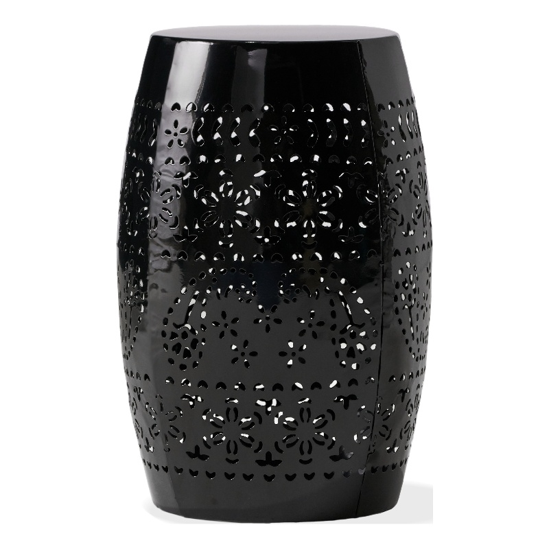 Benjara Glena Outdoor End Table- Intricate Lace Cut Design- 12