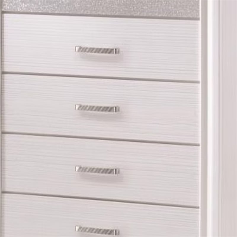Benjara Wooden Drawer Chest with Hidden Jewelry Tray- White