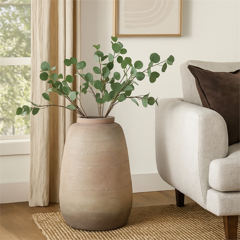 Benjara Kilu Decorative Vase- Rugged Texture- 24