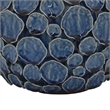 Benjara Remus Accent Vase with Raised Pebble Pattern- Glazed Blue Ceramic