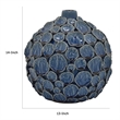 Benjara Remus Accent Vase with Raised Pebble Pattern- Glazed Blue Ceramic