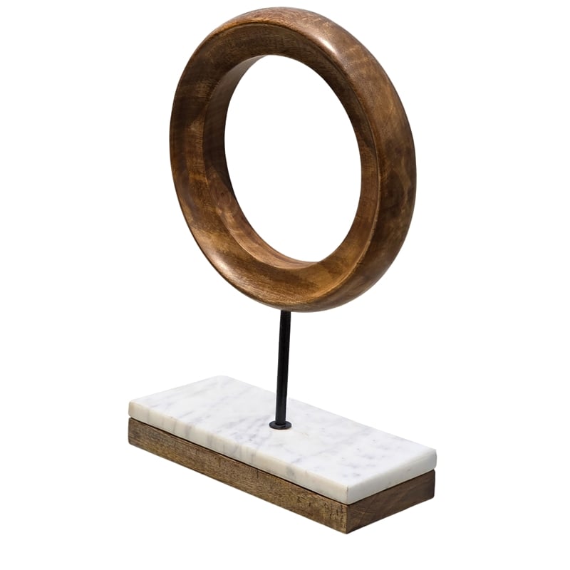 Benjara Decorative Tabletop Sculpture - Brown/Black Iron Stem