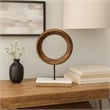 Benjara Decorative Tabletop Sculpture - Brown/Black Iron Stem
