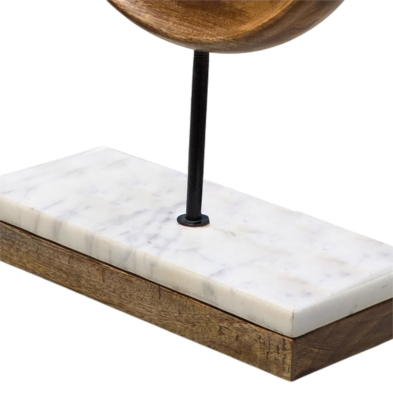 Benjara Decorative Tabletop Sculpture - Brown/Black Iron Stem