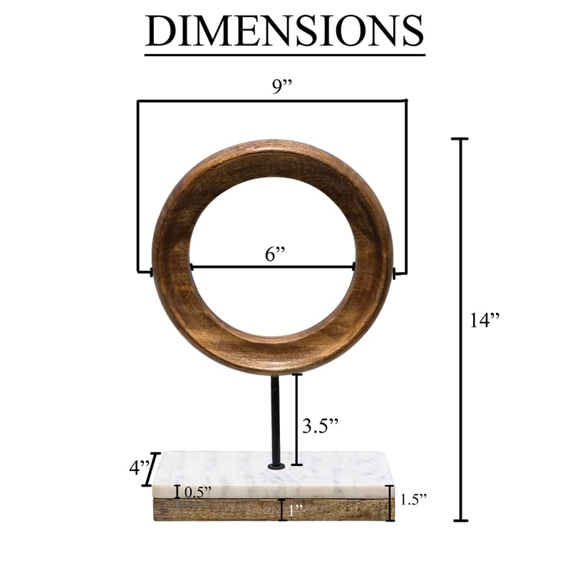 Benjara Decorative Tabletop Sculpture - Brown/Black Iron Stem