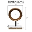 Benjara Decorative Tabletop Sculpture - Brown/Black Iron Stem