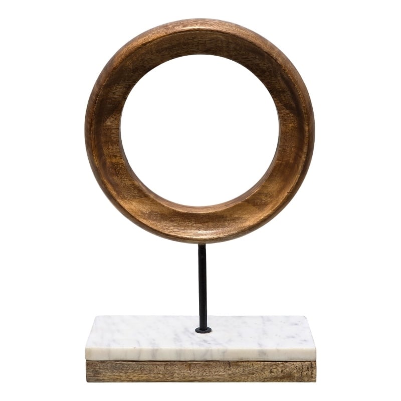 Benjara Decorative Tabletop Sculpture - Brown/Black Iron Stem