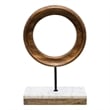 Benjara Decorative Tabletop Sculpture - Brown/Black Iron Stem