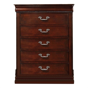 Benjara Traditional Style Wooden Bedroom Chest- Cherry Brown
