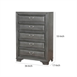 Benjara Transitional Wood Chest With 5 Drawers- Gray