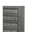 Benjara Transitional Wood Chest With 5 Drawers- Gray