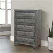 Benjara Transitional Wood Chest With 5 Drawers- Gray
