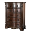 Benjara Transitional Wood Chest With Antique Drawer Pulls- Brown